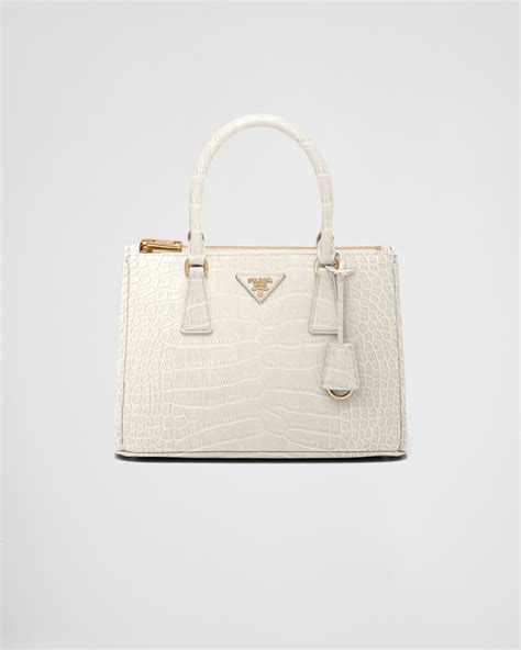 prada black crocodile bag|white crocodile leather.